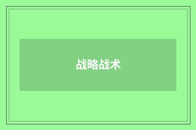 战略战术