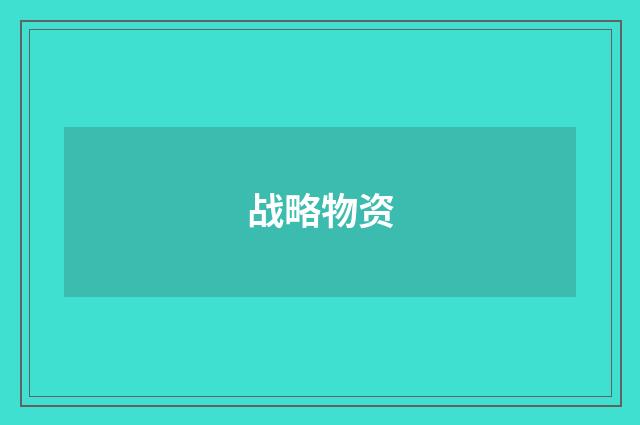 战略物资