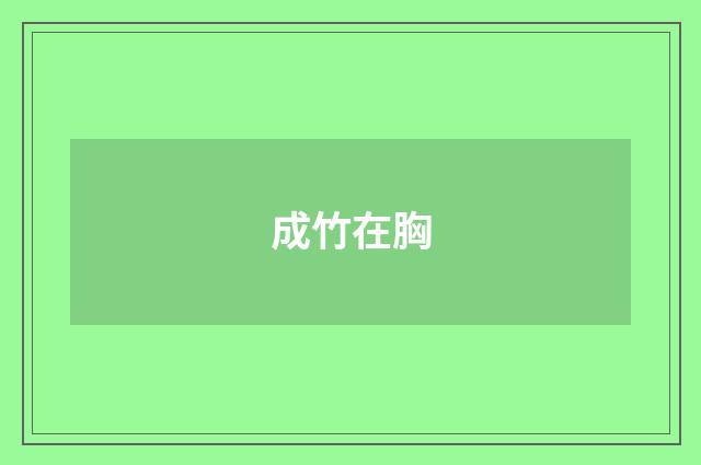 成竹在胸