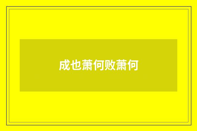 成也萧何败萧何