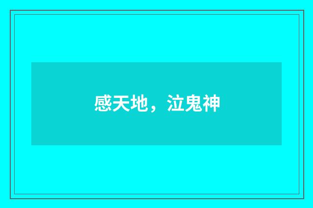 感天地，泣鬼神