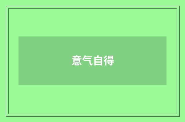 意气自得