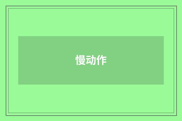 慢动作