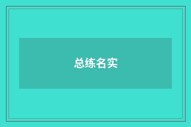 总练名实