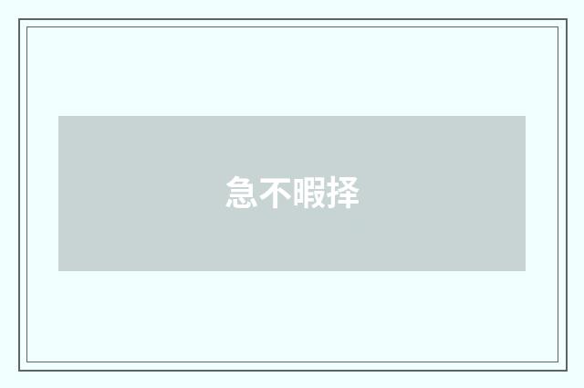 急不暇择