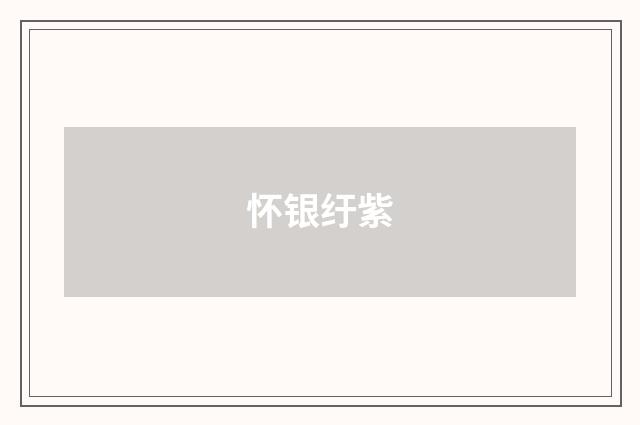怀银纡紫