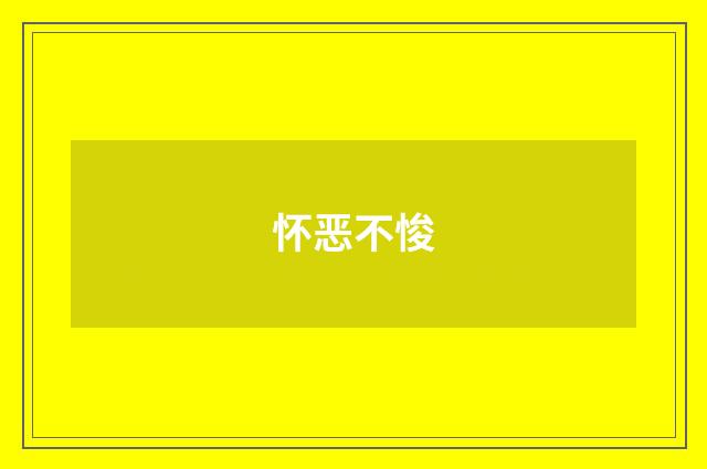 怀恶不悛