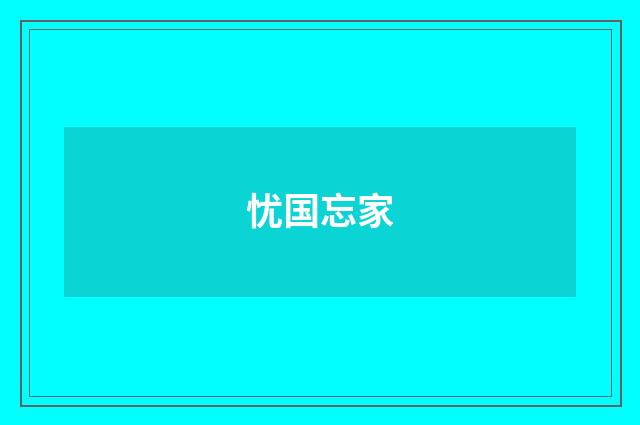 忧国忘家