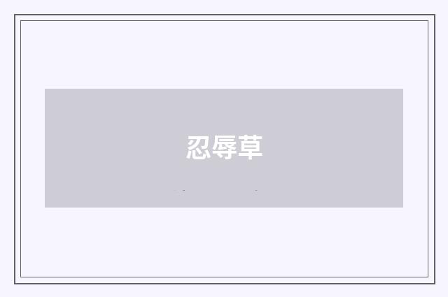 忍辱草