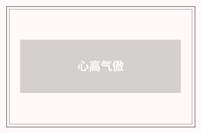 心高气傲