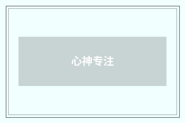 心神专注