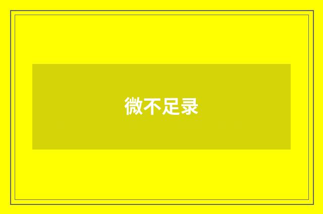 微不足录