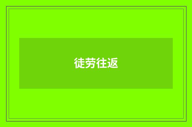 徒劳往返
