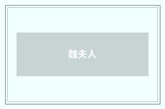 魏夫人