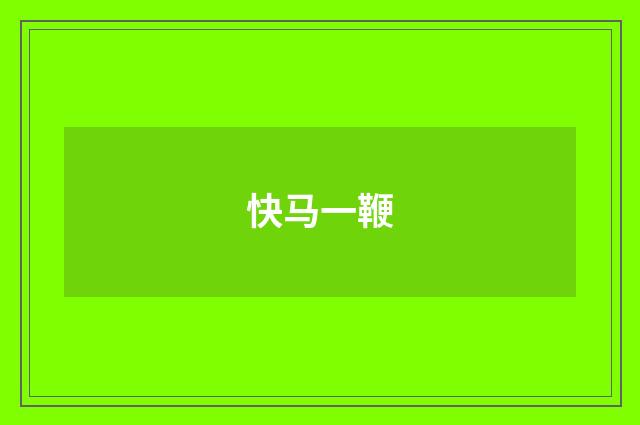 快马一鞭