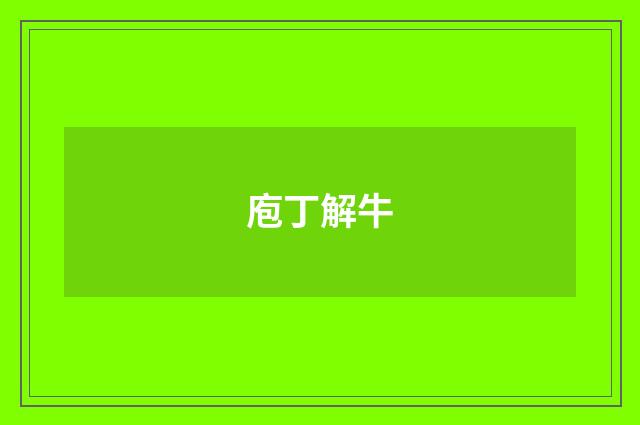 庖丁解牛