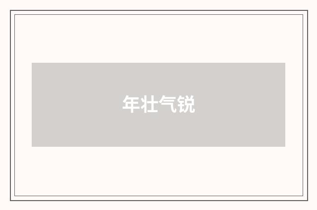 年壮气锐