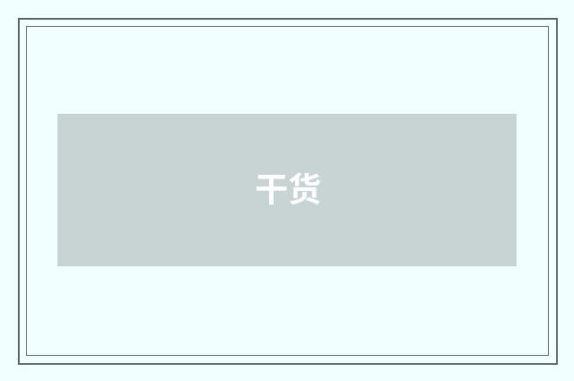 干货