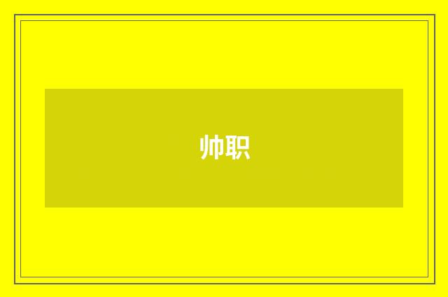 帅职