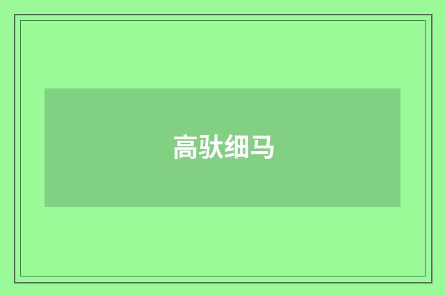 高驮细马