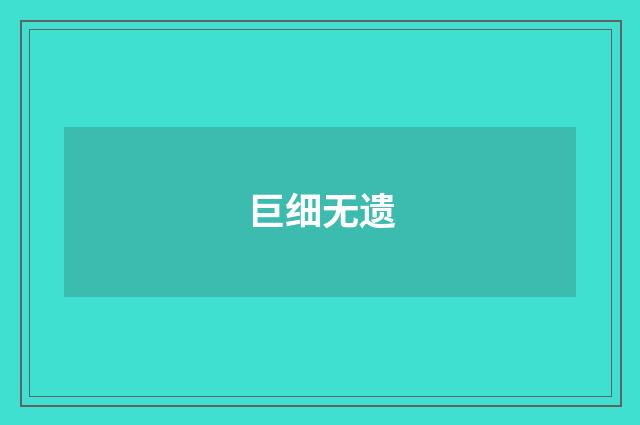 巨细无遗