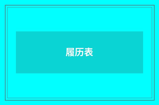 履历表