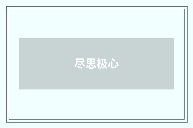 尽思极心