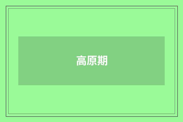 高原期