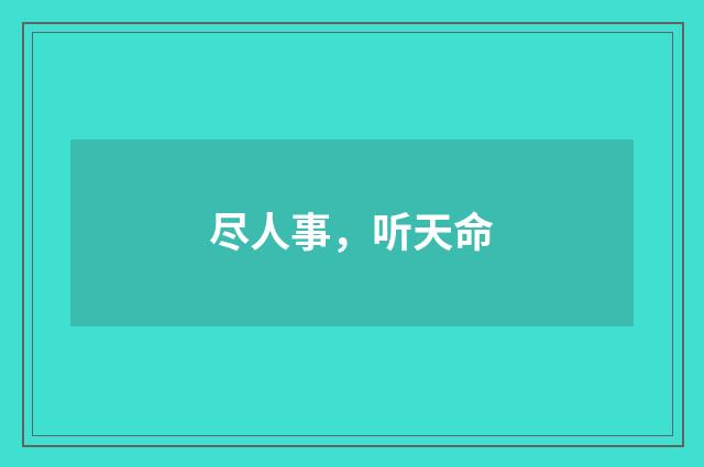 尽人事，听天命