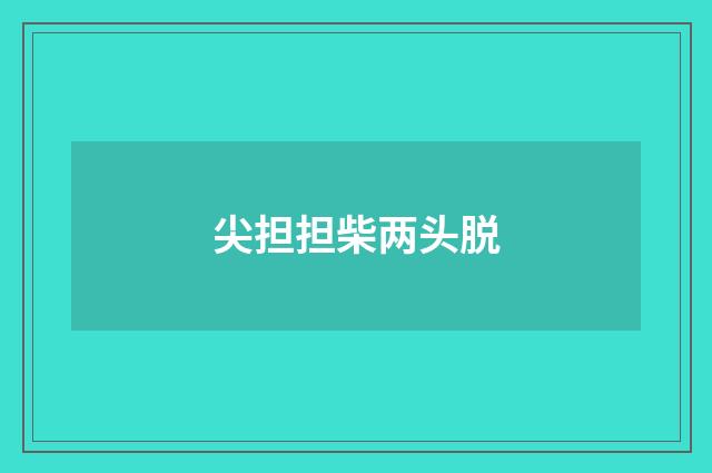 尖担担柴两头脱