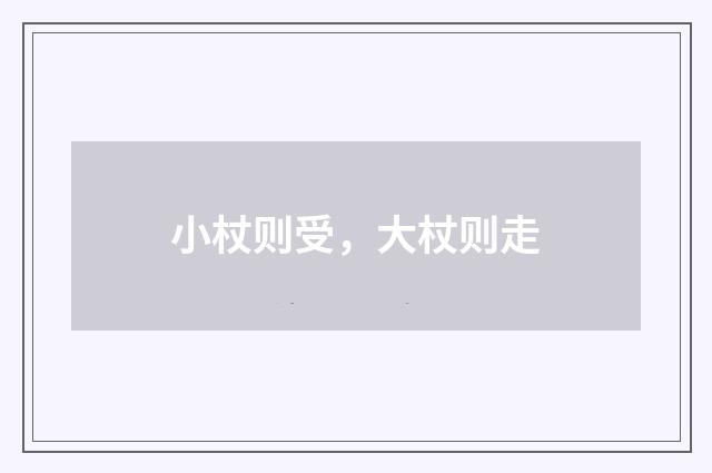小杖则受，大杖则走