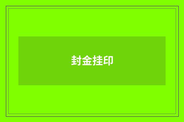 封金挂印