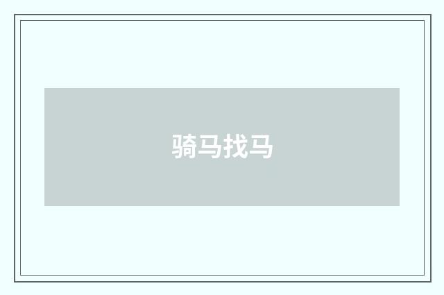 骑马找马