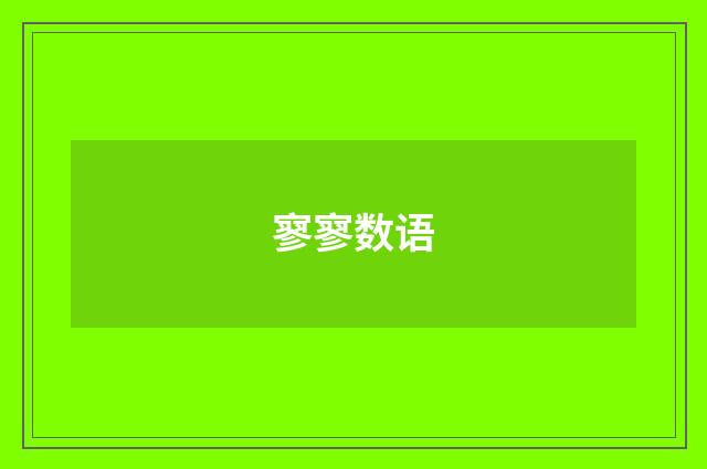 寥寥数语