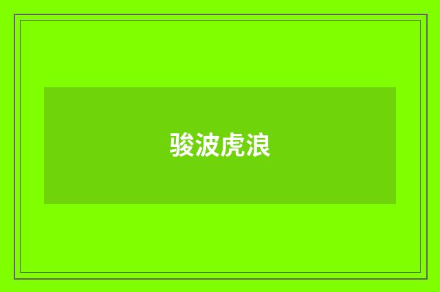 骏波虎浪