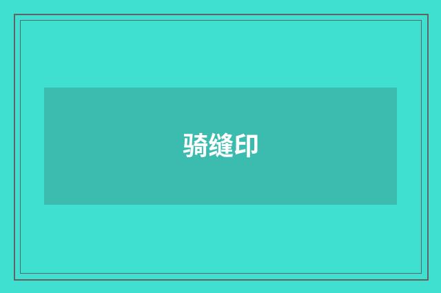 骑缝印
