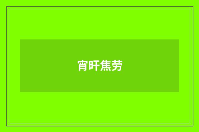 宵旰焦劳