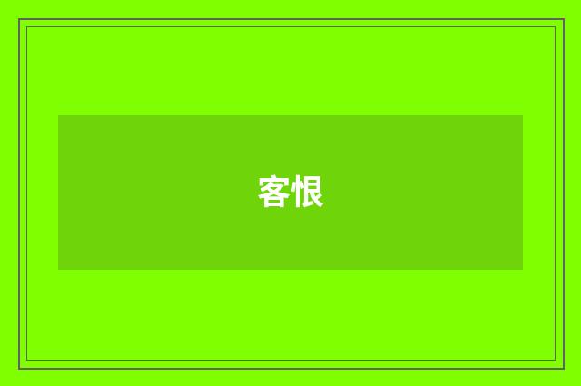 客恨