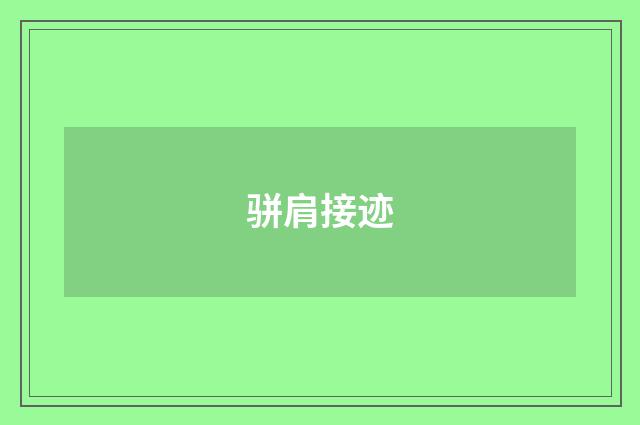 骈肩接迹