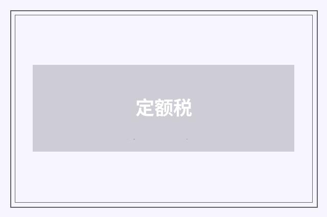 定额税