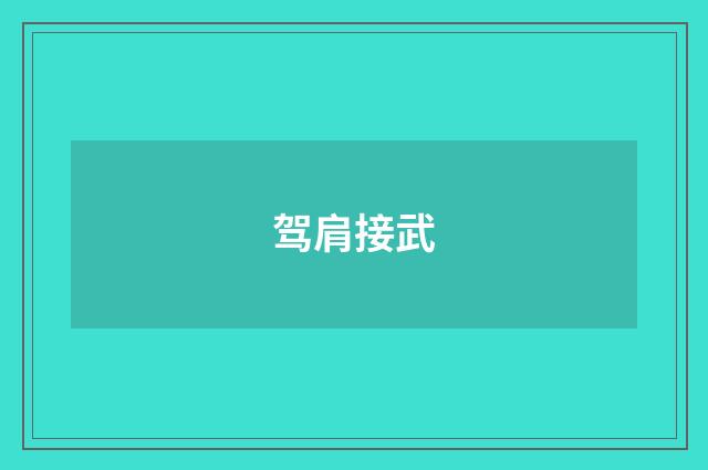 驾肩接武
