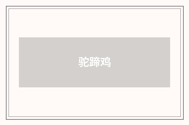 驼蹄鸡