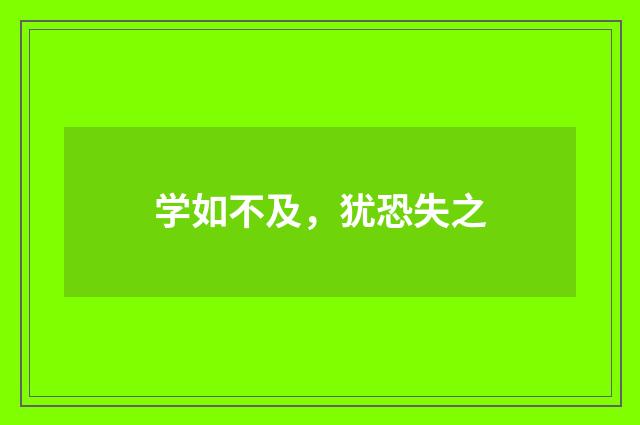学如不及，犹恐失之