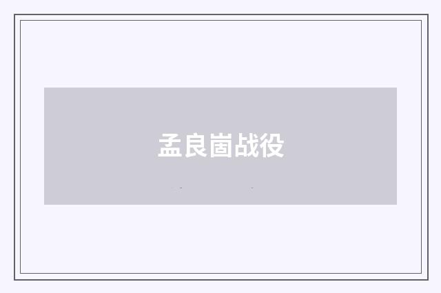 孟良崮战役