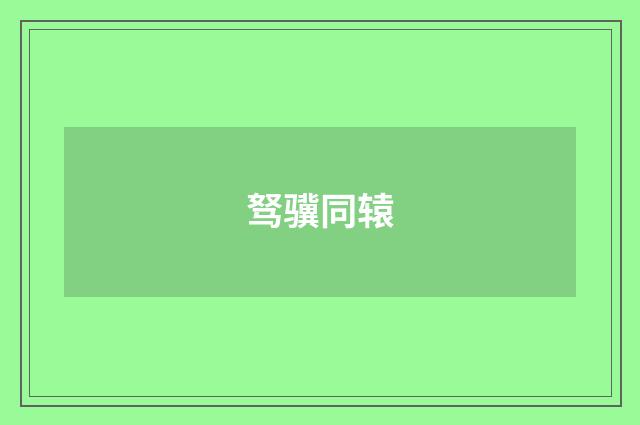驽骥同辕