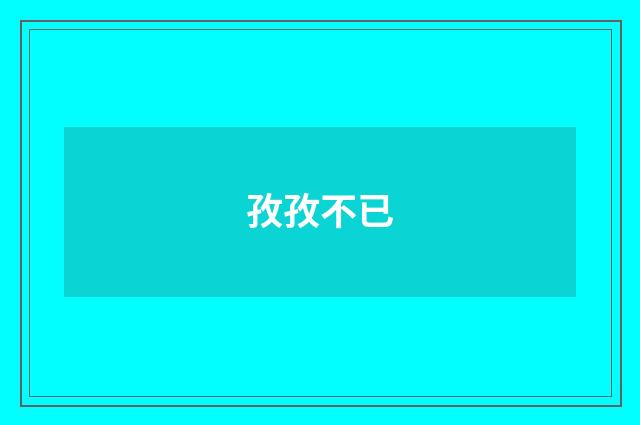 孜孜不已