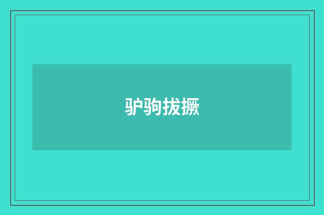 驴驹拔撅
