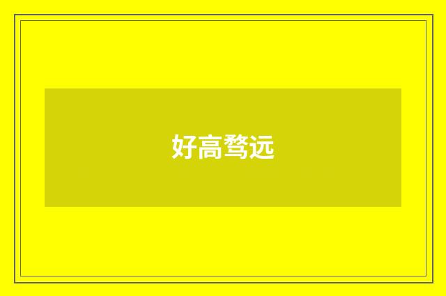 好高骛远