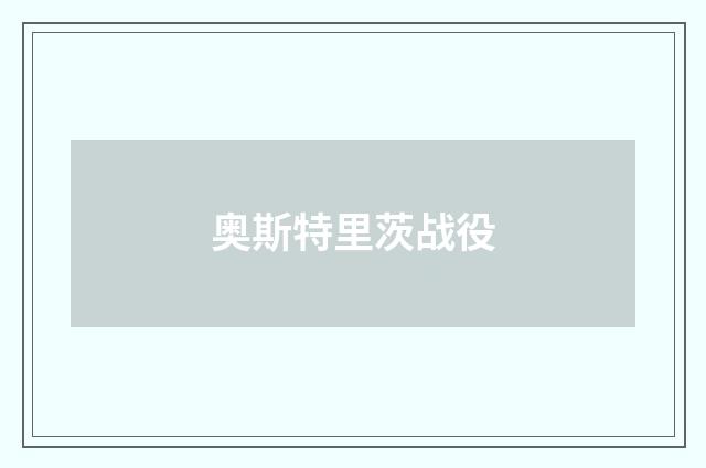 奥斯特里茨战役