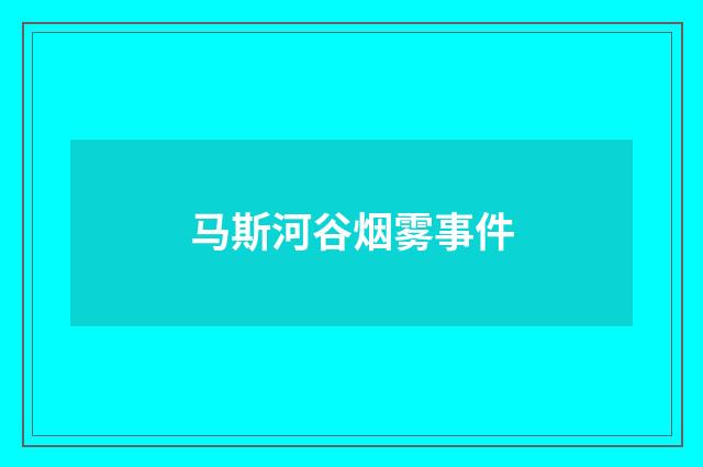 马斯河谷烟雾事件
